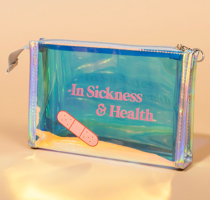 Holographic Bachelorette Hangover Kit Bag & Convenient First Aid or Makeup Organizer