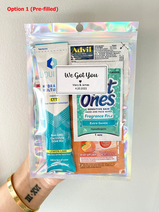 Wedding Party Favor Recovery Kits | Party Favors for Guests with Personalization