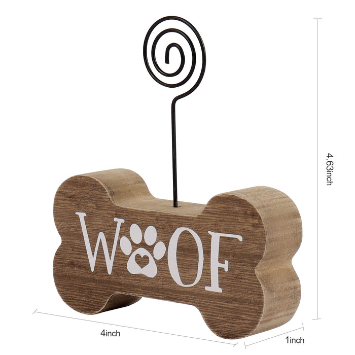 Dog Picture Holder, Woof with Paw Print, 4” x 4.5”