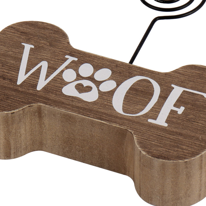 Dog Picture Holder, Woof with Paw Print, 4” x 4.5”
