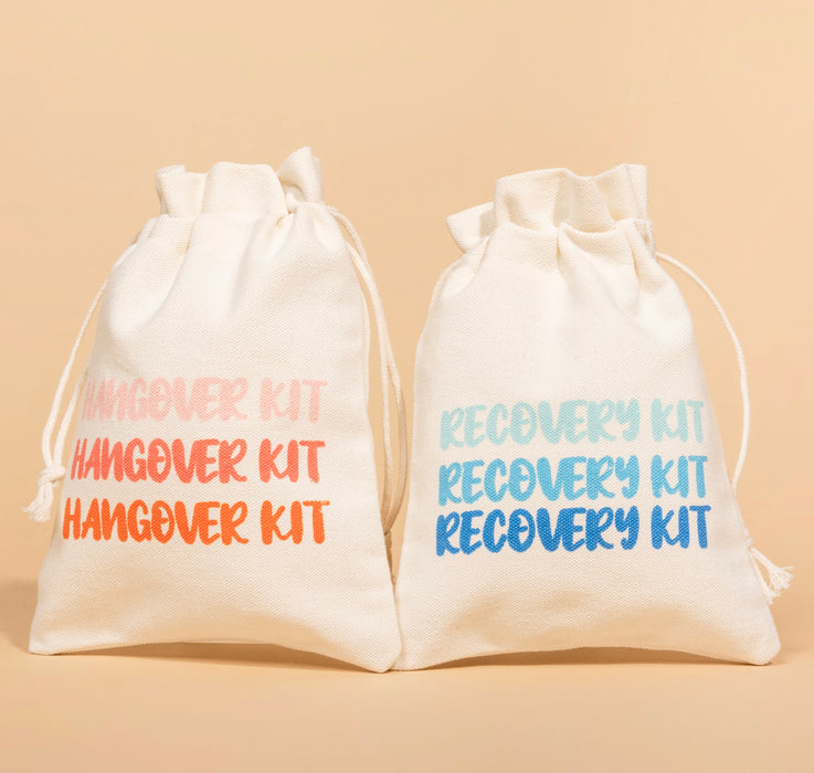 Hangover Kit | Recovery Kit Fabric Reusable Bags - Party Favor