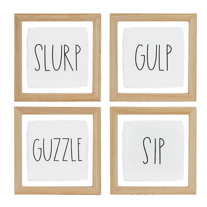 Set of 4 Acrylic Glass Coasters