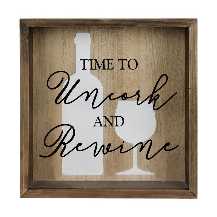 Wine Cork Collection "Time to Uncork and Rewine" Shadow Box