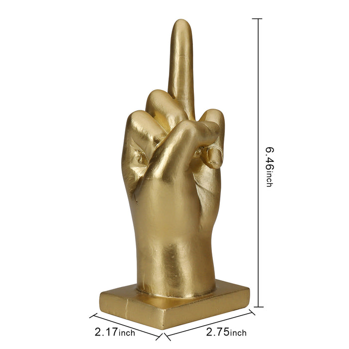 Polyresin Gold Hand Ring Holder for Jewelry, Engagement Wedding Ring