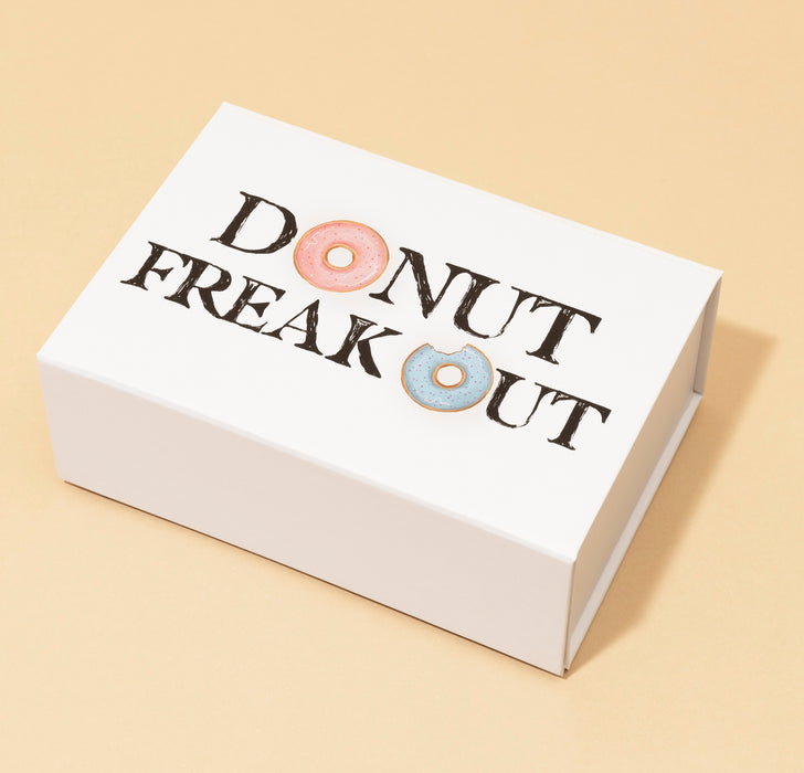 Pregnancy Test Baby Reveal Announcement Box "Donut Freak Out"