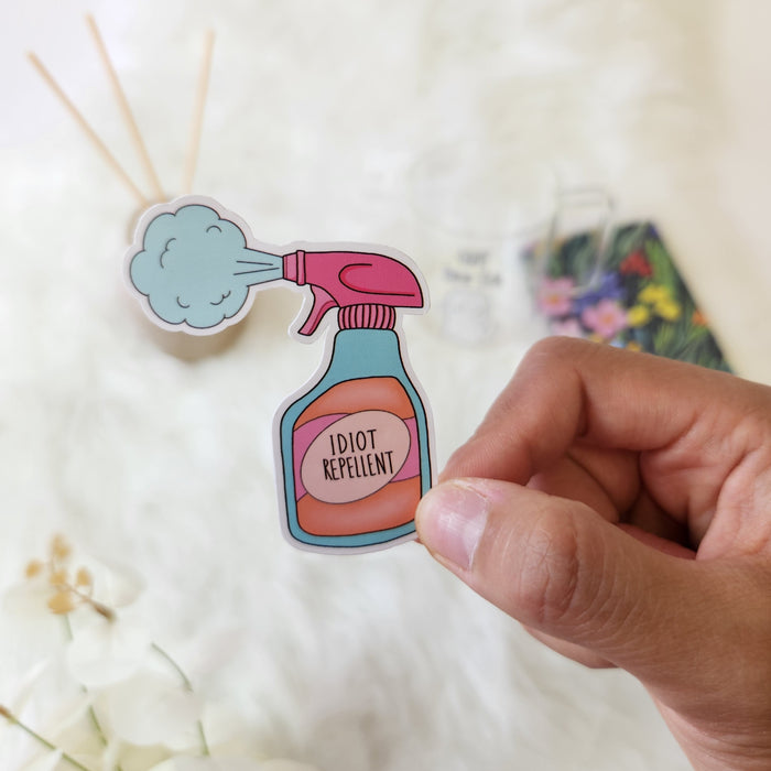 Idiot Repellent Spray Waterproof Sticker