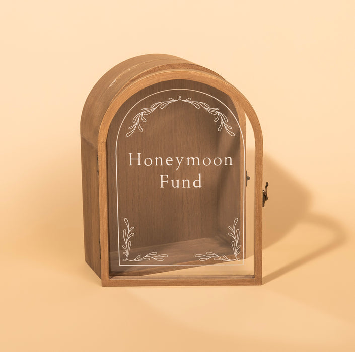 Rustic House Shaped Honey Moon Fund Box with Door