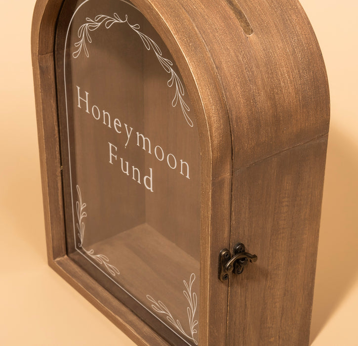 Rustic House Shaped Honey Moon Fund Box with Door