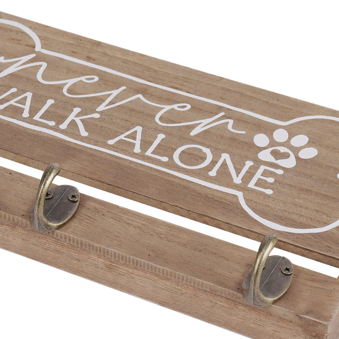 Never Walk Alone Decorative Key Holder & Dog Leash Hooks