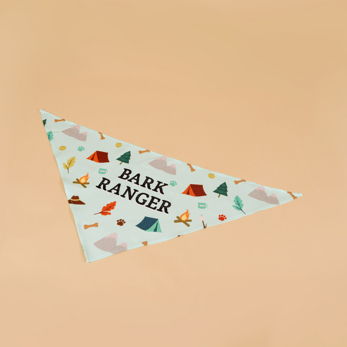 Dog Bandana "Bark Ranger" Print Scarf