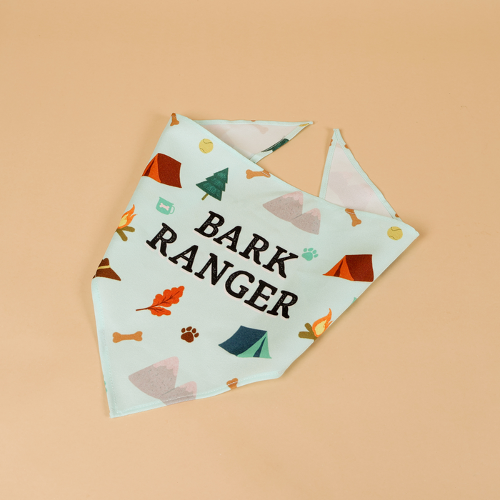 Dog Bandana "Bark Ranger" Print Scarf