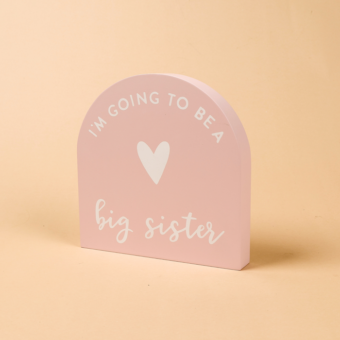 "I'm going to be a Big Sister" Kids Sibling Reveal Box Sign