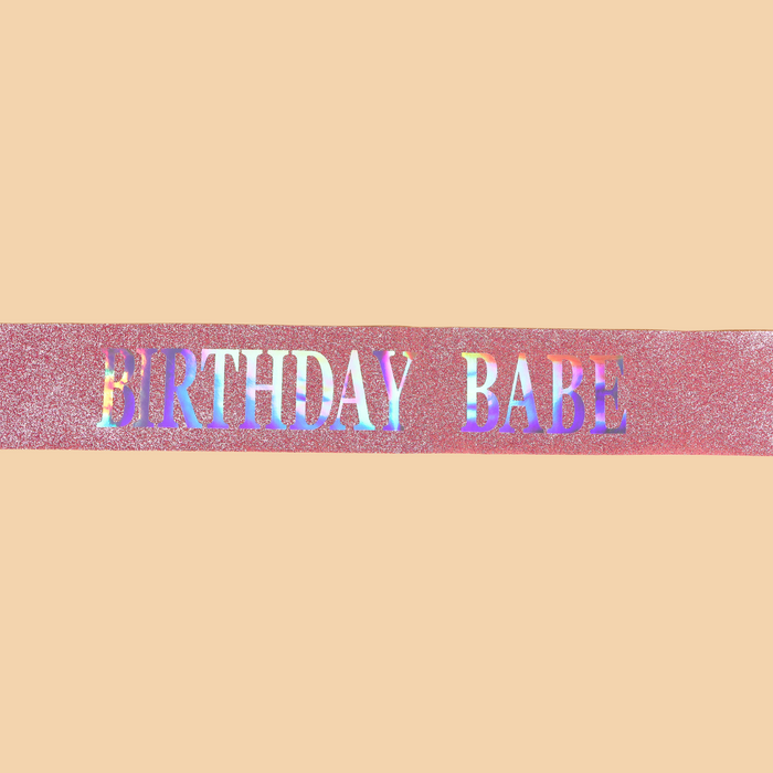 Birthday Babe Sash - Glitter Hot Pink