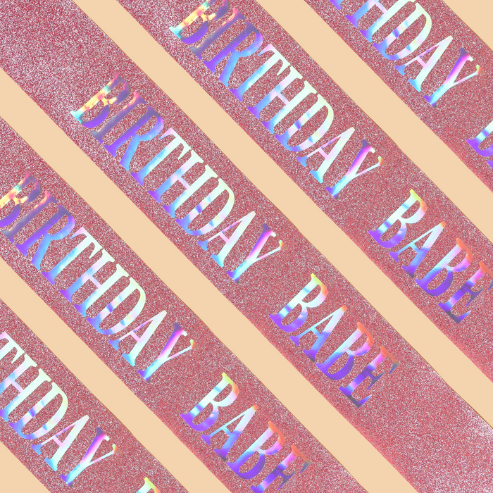 Birthday Babe Sash - Glitter Hot Pink