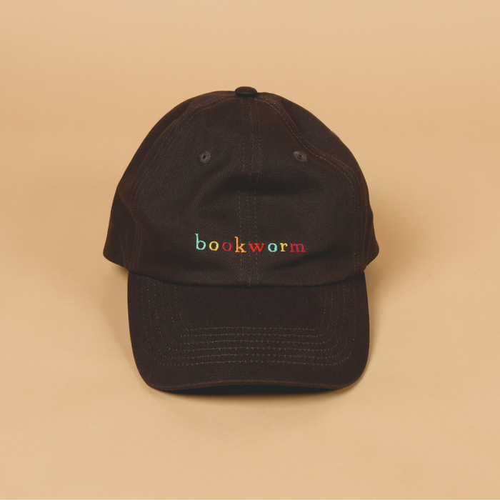 Baseball Hat with Adjustable Strap | Book Worm Cap | Washed Black