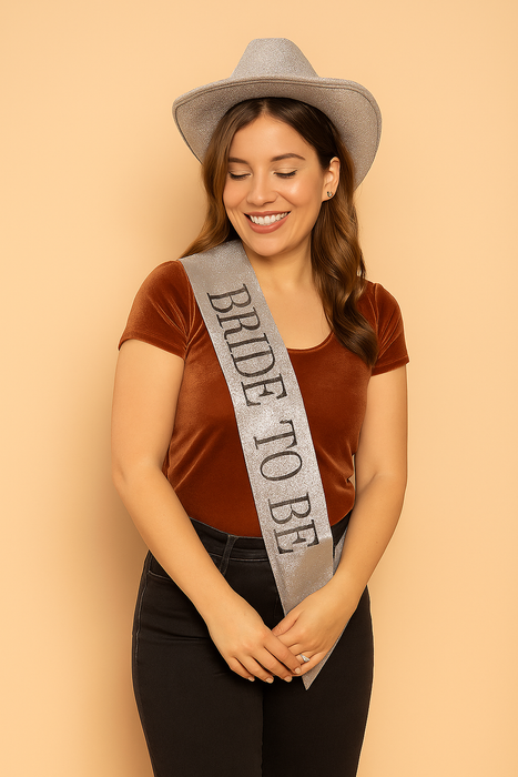 Bride to Be Sash - Glitter Silver