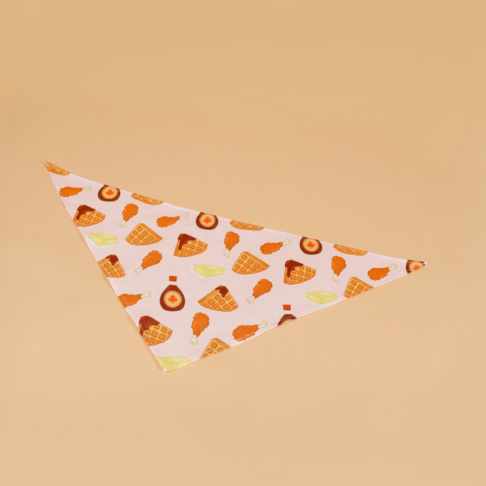 Dog Bandana Chicken & Waffles Print Scarf