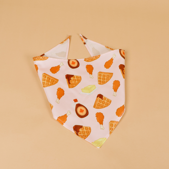 Dog Bandana Chicken & Waffles Print Scarf