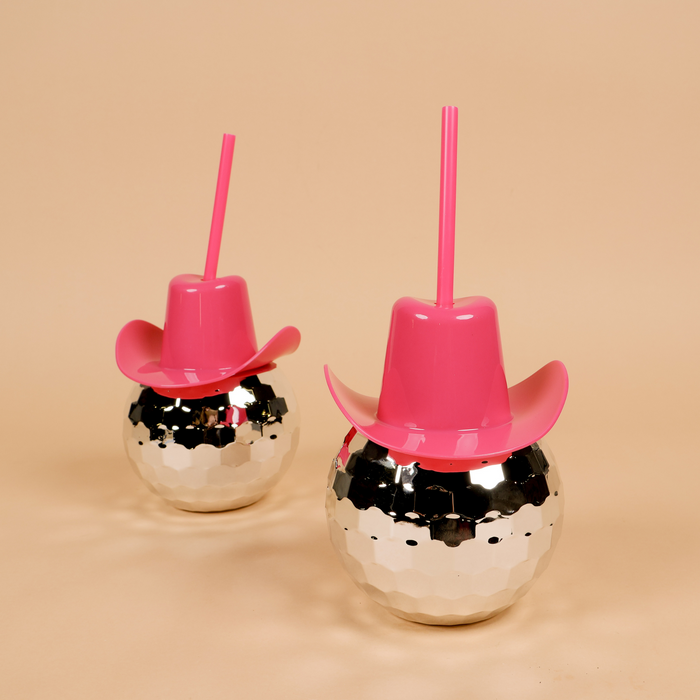 Cowgirl Hat Disco Plastic Tumblers - Set of 2