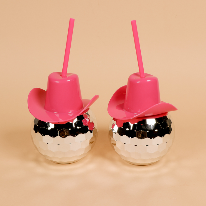 Cowgirl Hat Disco Plastic Tumblers - Set of 2