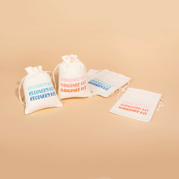 Hangover Kit | Recovery Kit Fabric Reusable Bags - Party Favor