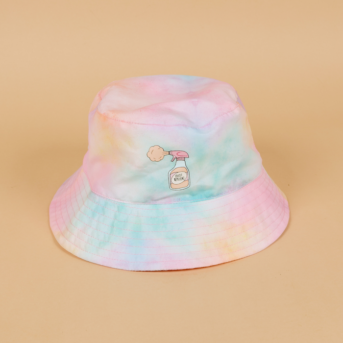 Tie-Dye Bucket Hat with "Idiot-Repellent" Spray Bottle Design