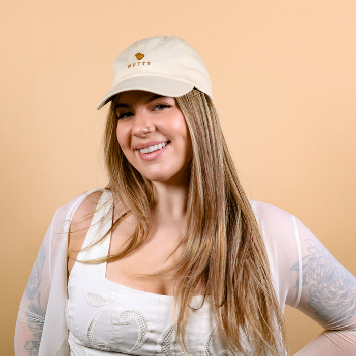 Baseball Hat with Adjustable Strap | Lil Nutty Peanut Cap | Beige