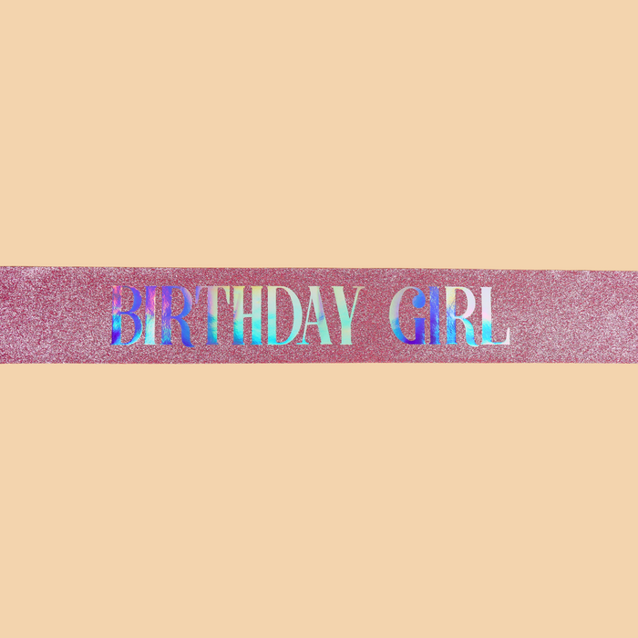 Birthday Girl Sash - Glitter Pink