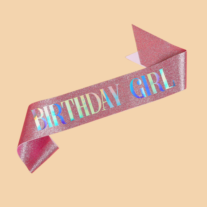 Birthday Girl Sash - Glitter Pink