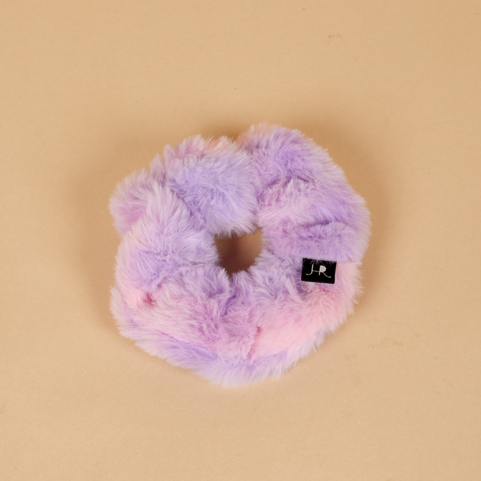 Bachelorette Bridal Bridesmaid Gift Proposal Accessory for Women | Fuzzy Lilac Cloud Hair Tie Scrunchie