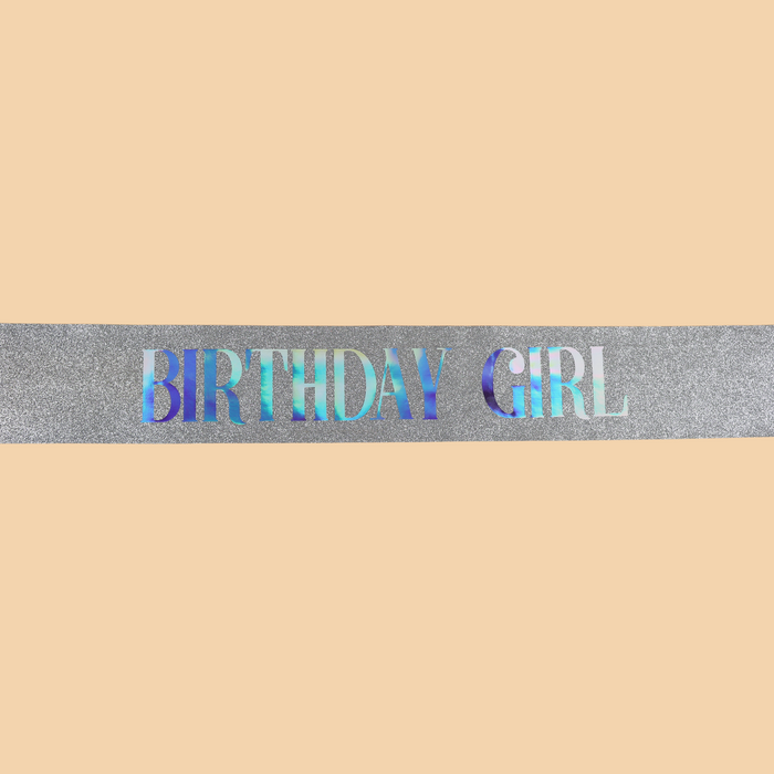 Birthday Girl Sash - Glitter Silver