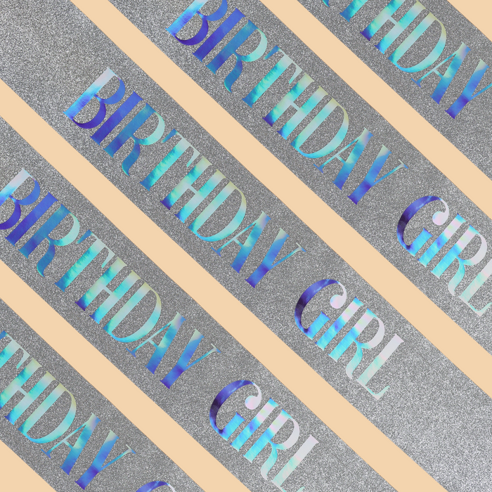 Birthday Girl Sash - Glitter Silver