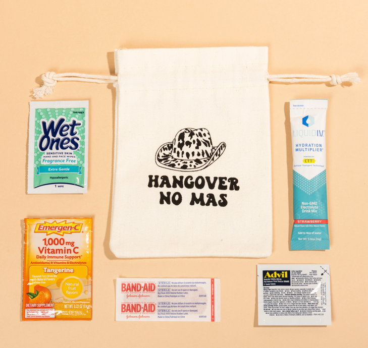 Hangover "No Mas" Kit Fabric Reusable Canvas Bags - Party Favor