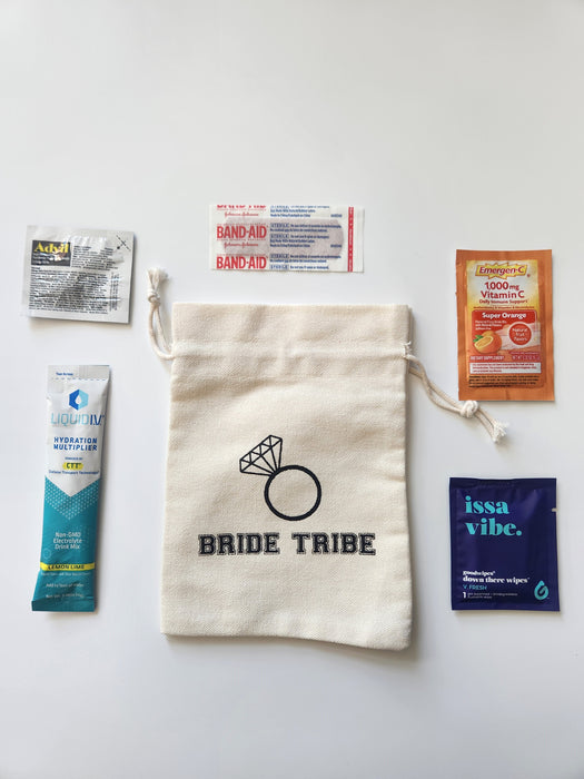 Bride Tribe Groom Squad Recovery Kit Canvas Bag Party Favors