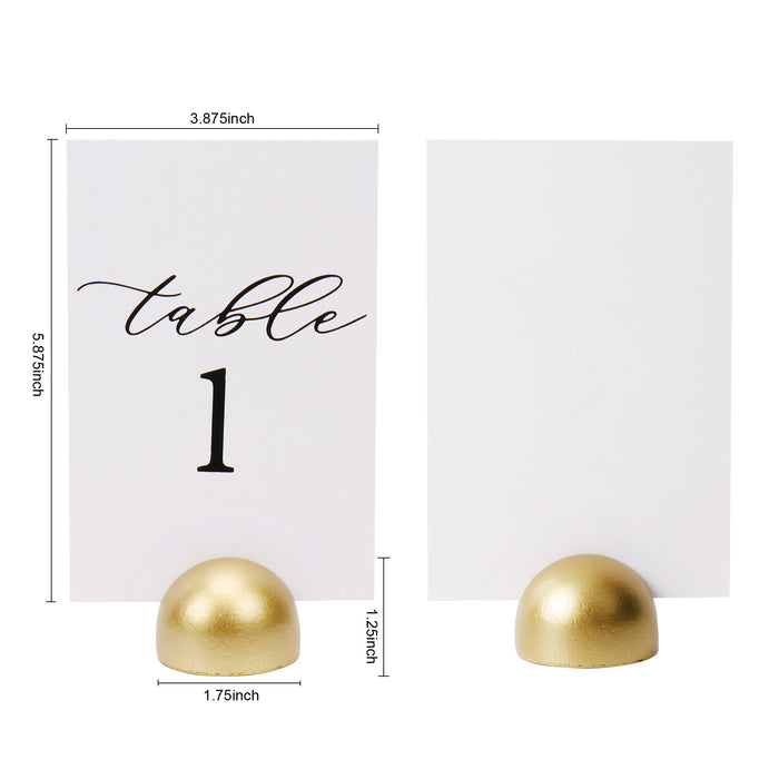 Modern Cursive Table Number Card Stock Signs with Round Gold Stand (Set of 10 - 1-10 , 11-20, 21-30)