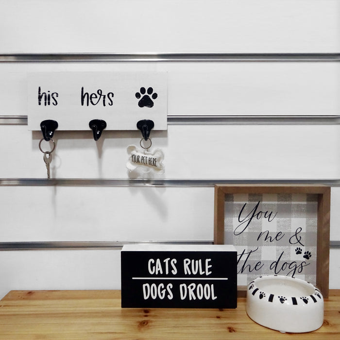 His Hers Paw Decorative Key Holder & Dog Leash Hook