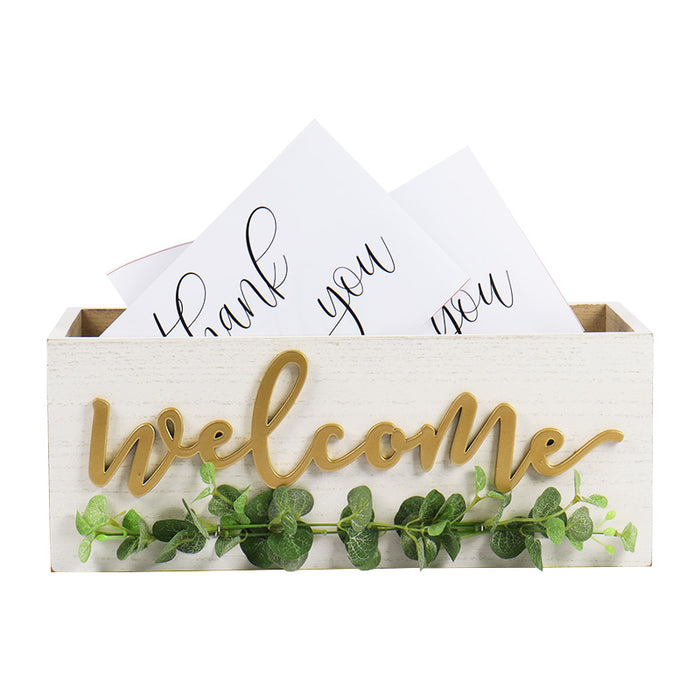 "Welcome" Card and Gift Fund Holder Wood Box