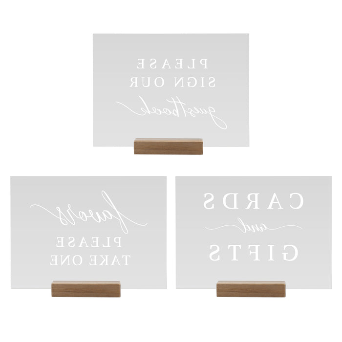 Set of 3 Table Signs Wedding Reception, Ceremony, Party, Table Decoration