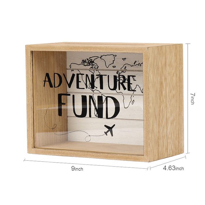 Adventure Fund and Card Wood Box with World Map — Hanna Roberts