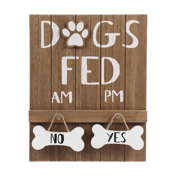 Dog Meal Scheduler, Morning and Afternoon with Reversible "Yes" or "No" Bones