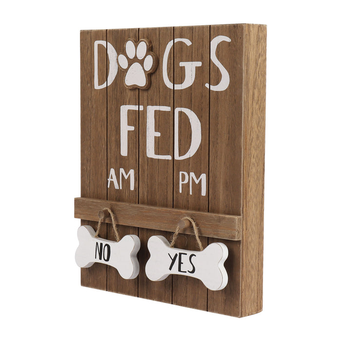 Dog Meal Scheduler, Morning and Afternoon with Reversible "Yes" or "No" Bones