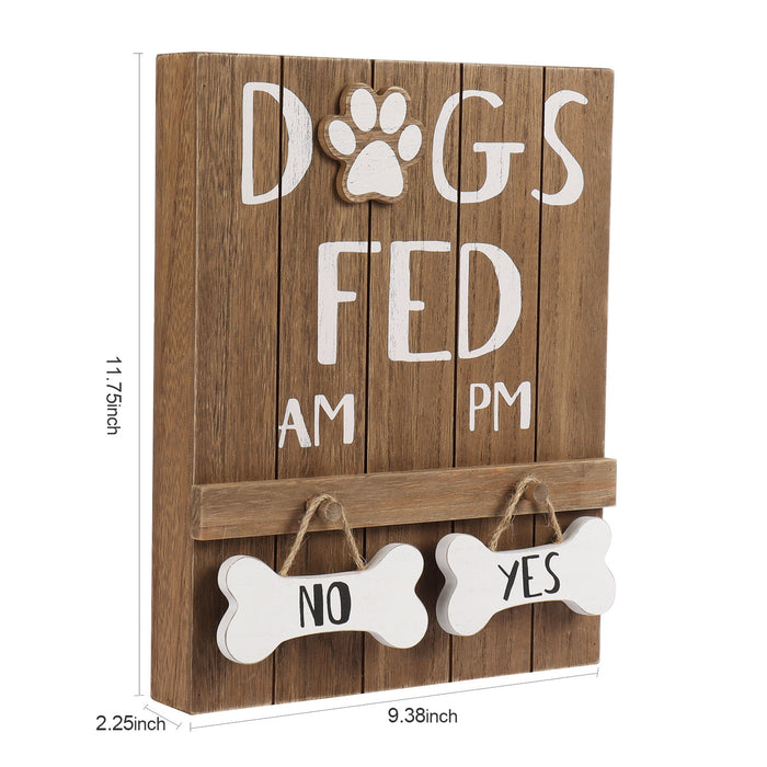 Dog Meal Scheduler, Morning and Afternoon with Reversible "Yes" or "No" Bones