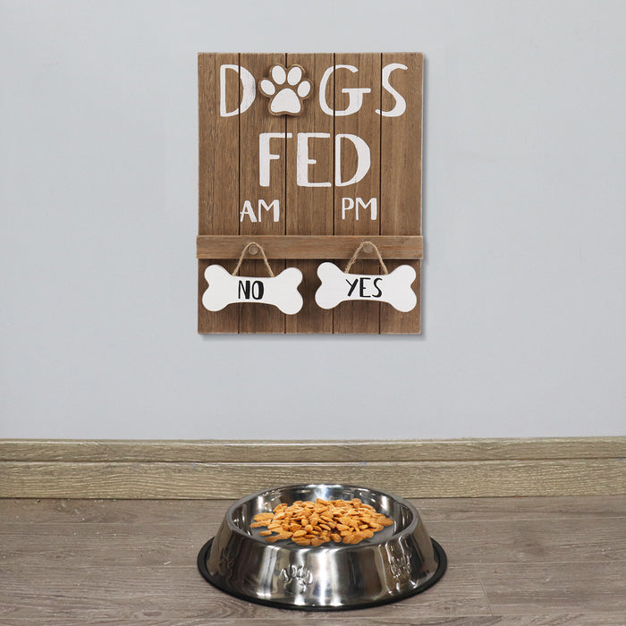 Dog Meal Scheduler, Morning and Afternoon with Reversible "Yes" or "No" Bones