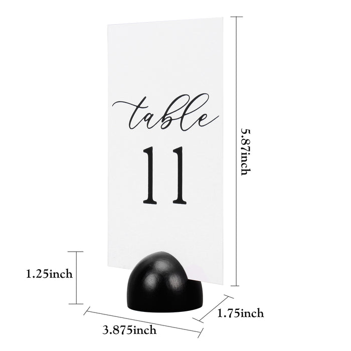 Modern Cursive Table Number Card Stock Signs with Black Round (Set of 10 - 1-10 , 11-20)