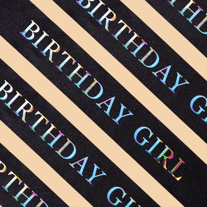 Birthday Girl Sash - Glitter Black