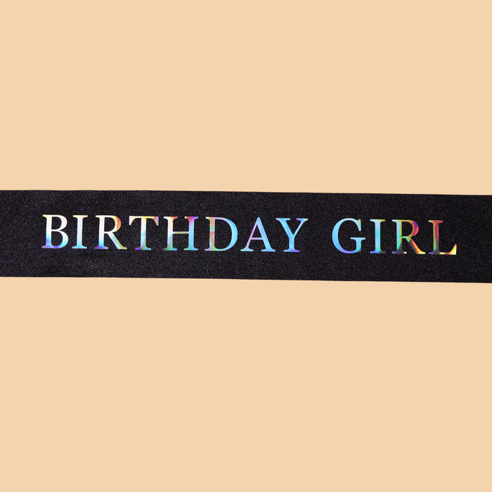 Birthday Girl Sash - Glitter Black