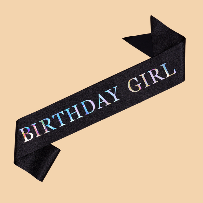 Birthday Girl Sash - Glitter Black