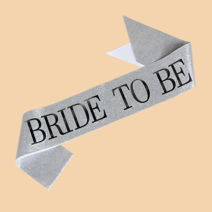 Bride to Be Sash - Glitter Silver