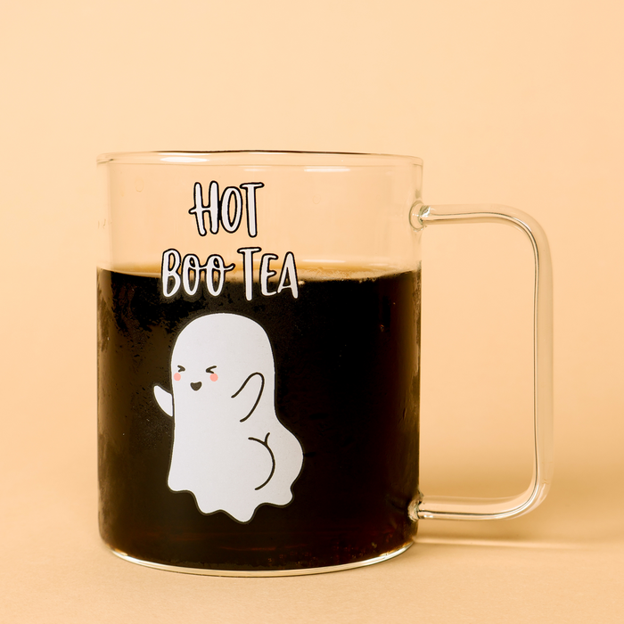 Halloween Funny "Boo Tea" Drinking Glass Mug