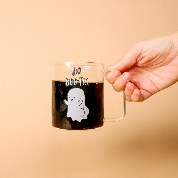 Halloween Funny "Boo Tea" Drinking Glass Mug